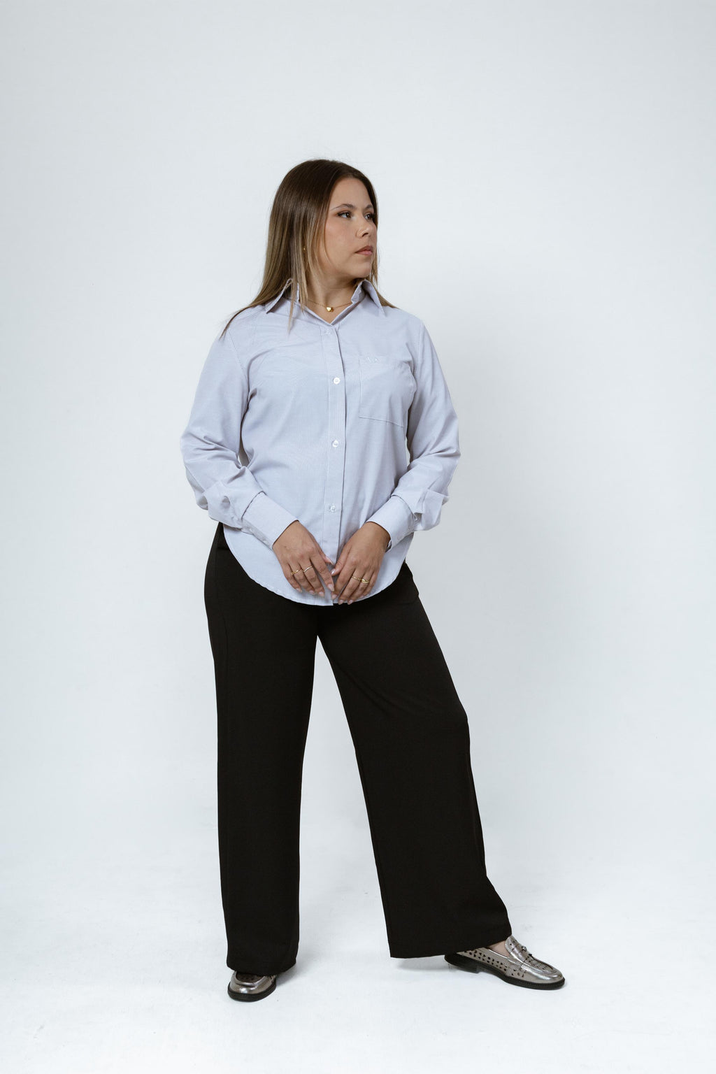 Camisa Social Tradicional Listrada Hestia