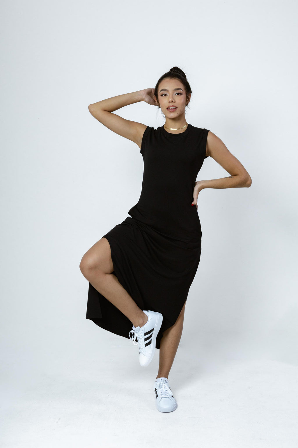 Vestido Midi Êvase Regata Manuela