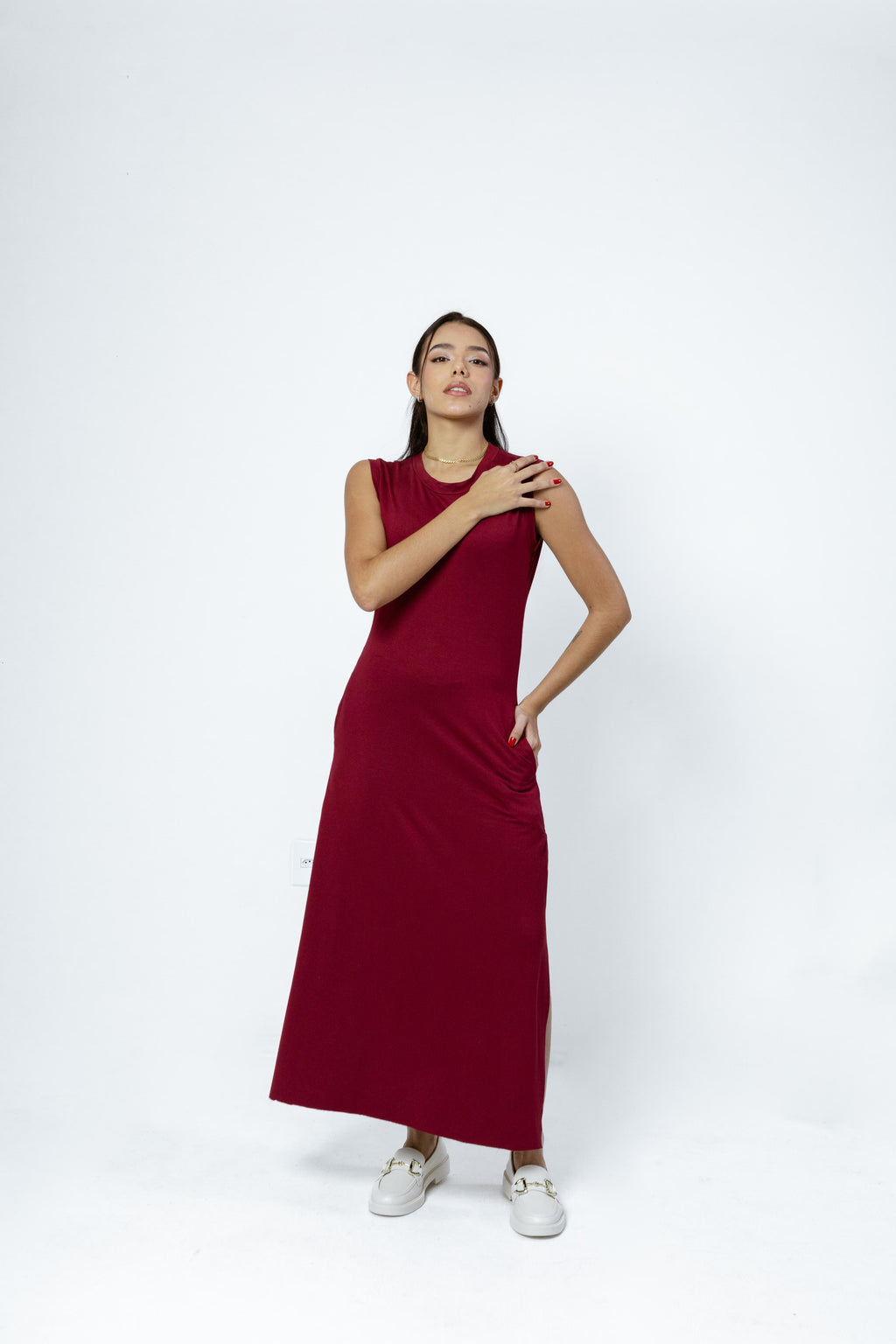 Vestido Midi Êvase Regata Manuela