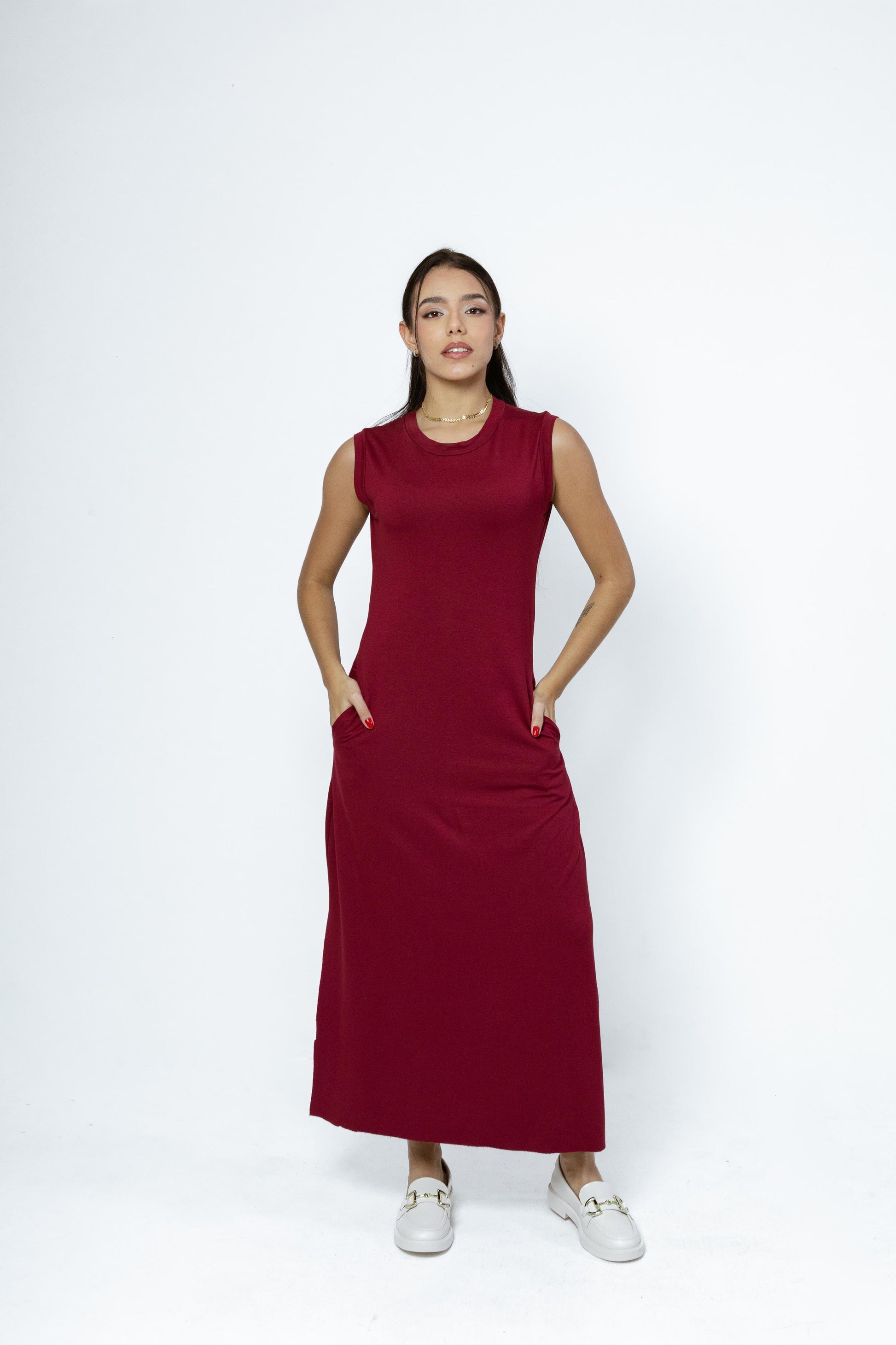 Vestido Midi Êvase Regata Manuela