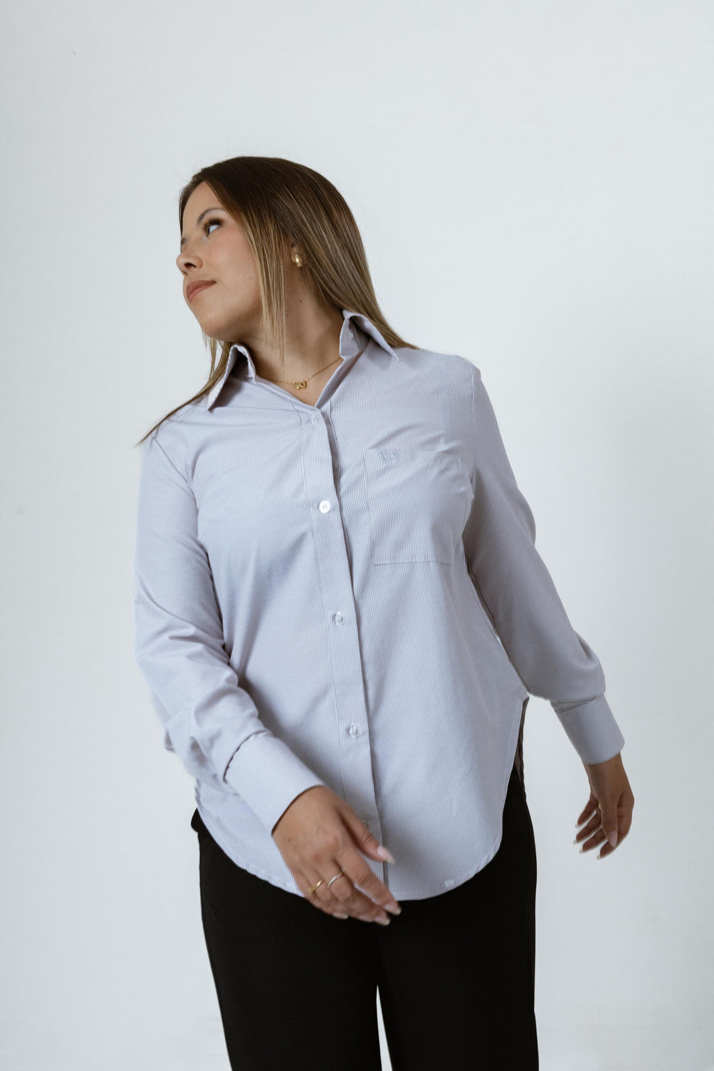 Camisa Social Tradicional Listrada Hestia